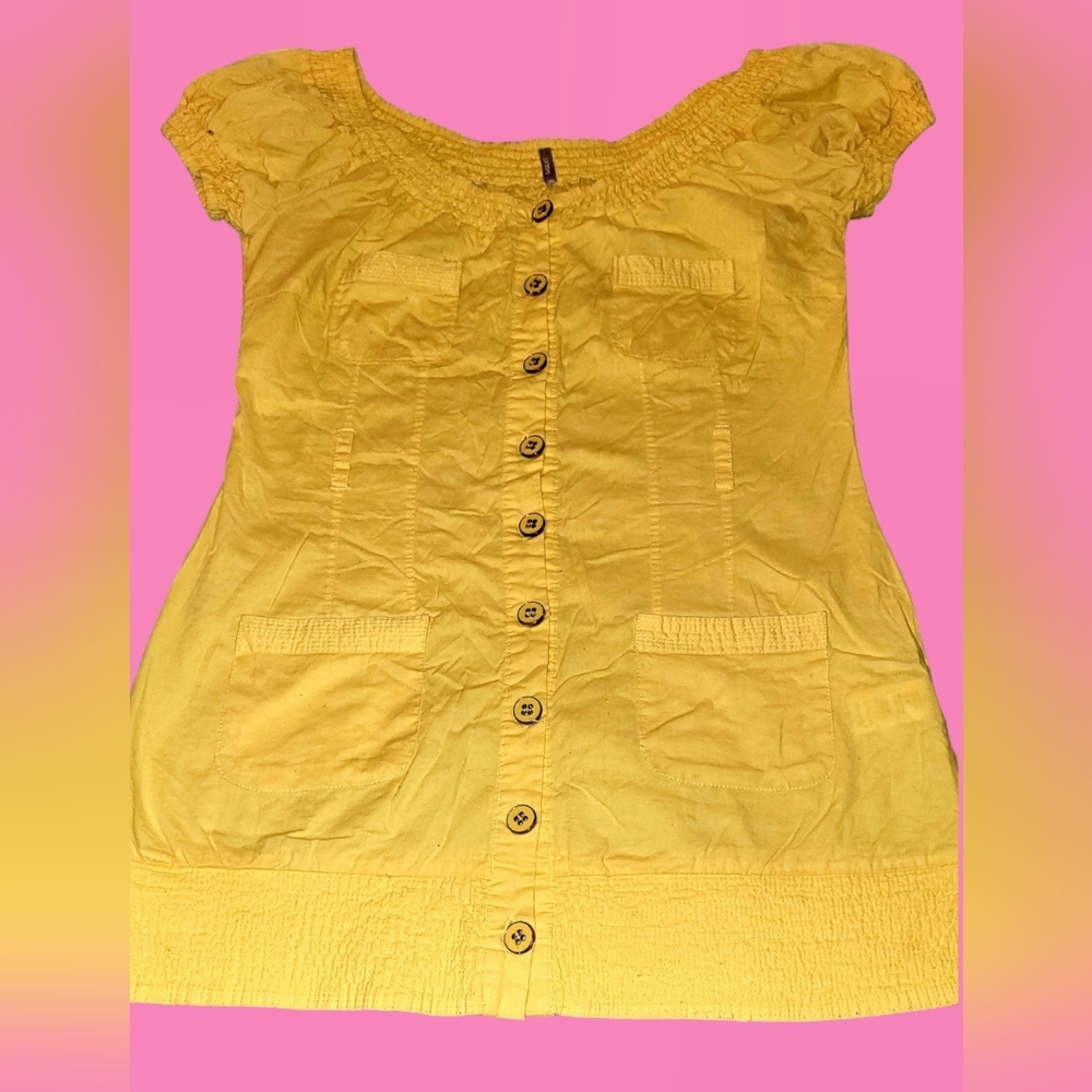 CUTE MAX RAVE YELLOW MINI DRESS  SZ. MED